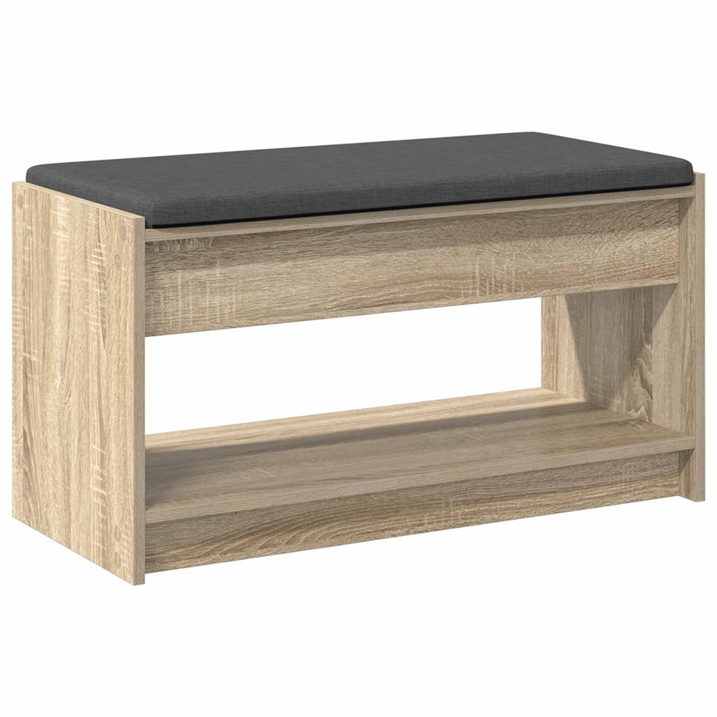 vidaXL Ławka w przedpokoju z poduszką Dąb Sonoma 83 x 38 x 45 cm