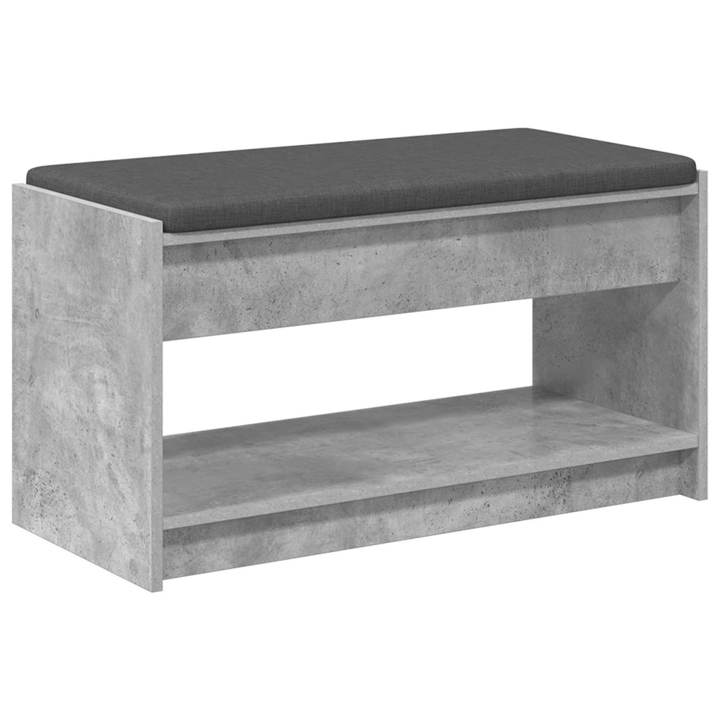 vidaXL Ławka w przedpokoju z poduszką Betonowy Szary 83 x 38 x 45 cm