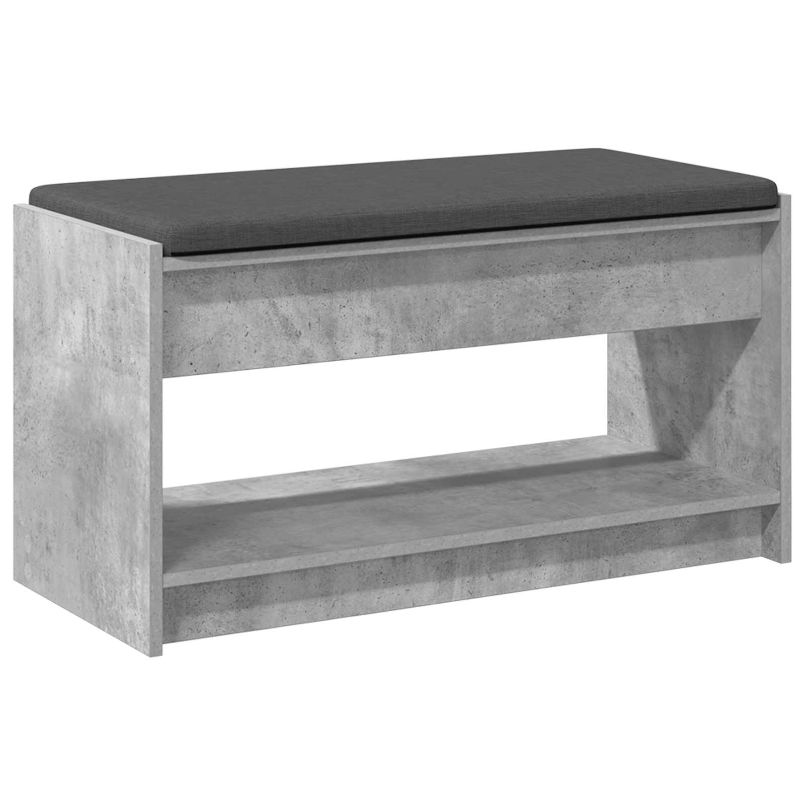vidaXL Ławka w przedpokoju z poduszką Betonowy Szary 83 x 38 x 45 cm