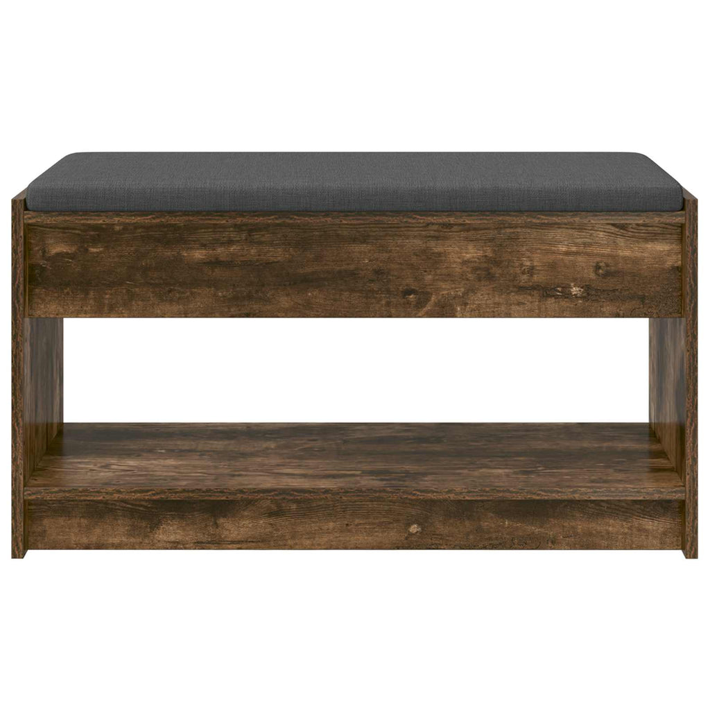 vidaXL Ławka w przedpokoju z poduszką Dąb Wędzony 83 x 38 x 45 cm