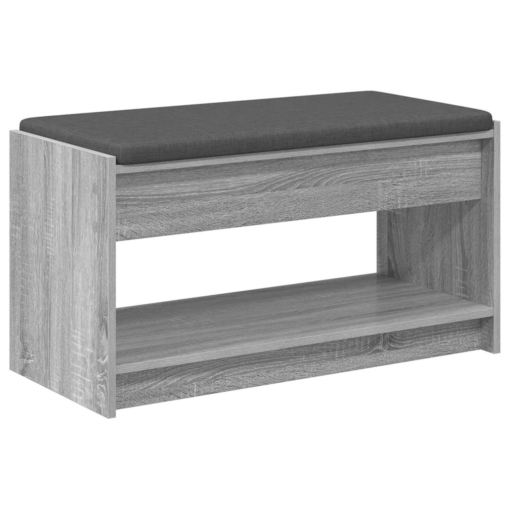 vidaXL Ławka w przedpokoju z poduszką Szary Sonoma 83 x 38 x 45 cm