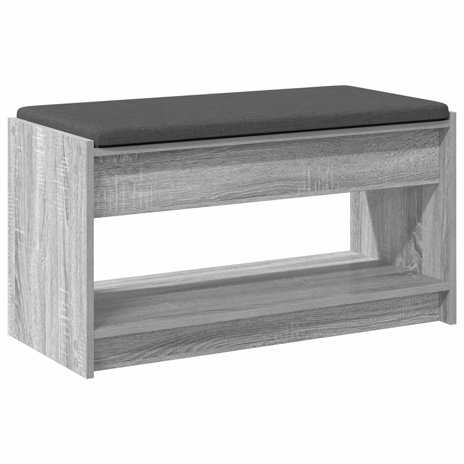 vidaXL Ławka w przedpokoju z poduszką Szary Sonoma 83 x 38 x 45 cm