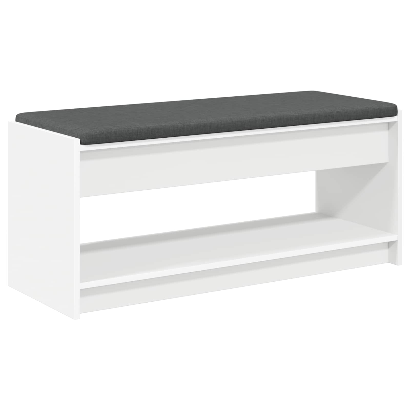 vidaXL Ławka w przedpokoju z poduszką z półką Biały 103 x 38 x 45 cm