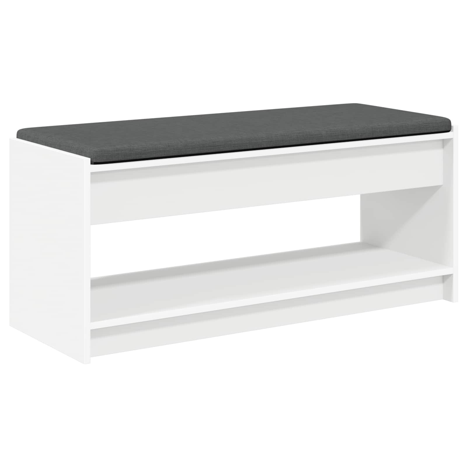vidaXL Ławka w przedpokoju z poduszką z półką Biały 103 x 38 x 45 cm