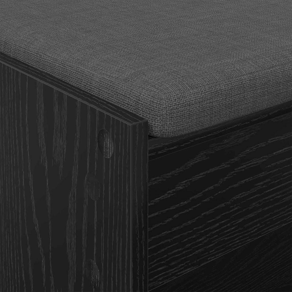 vidaXL Ławka w przedpokoju z poduszką Czarny Dąb 103 x 38 x 45 cm