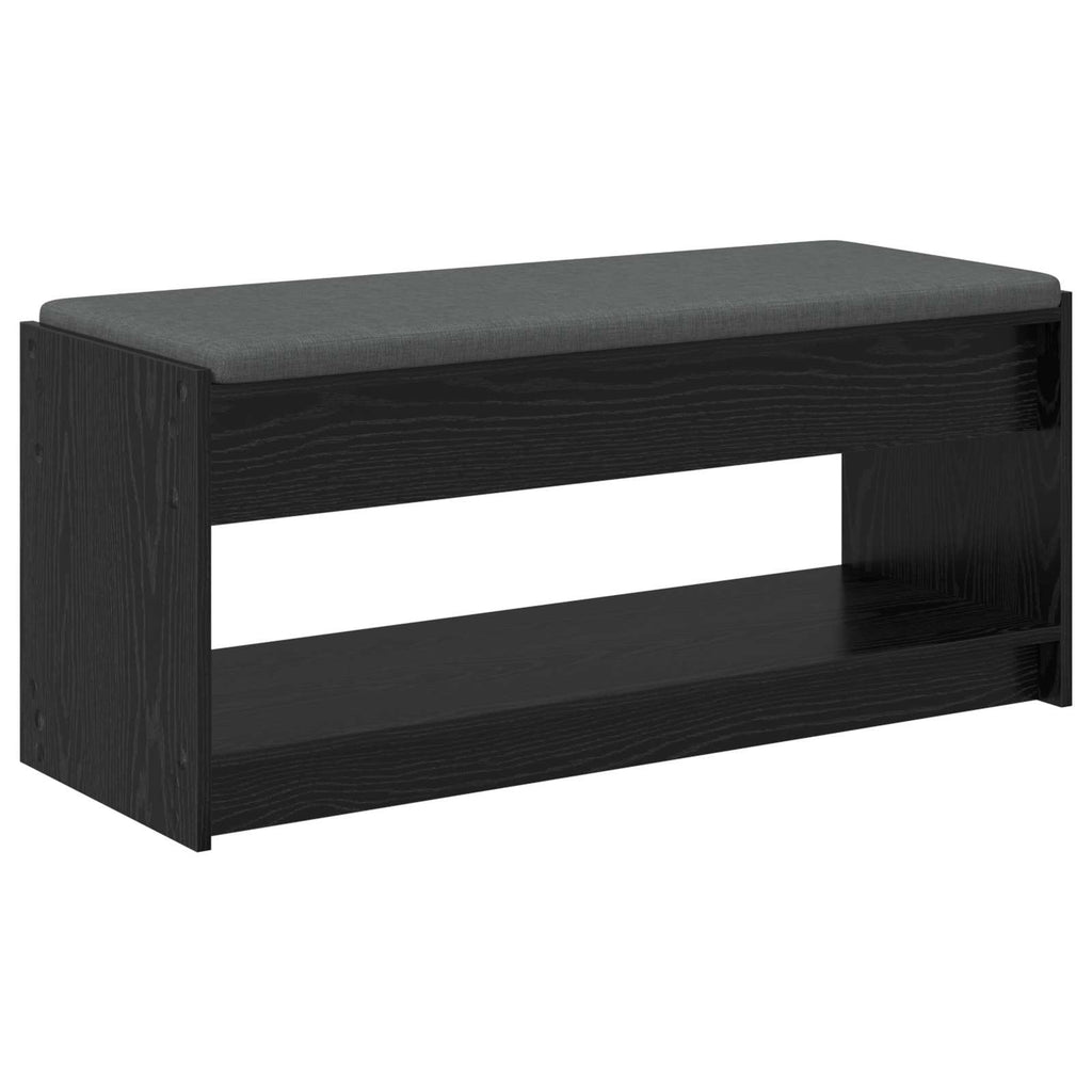 vidaXL Ławka w przedpokoju z poduszką Czarny Dąb 103 x 38 x 45 cm