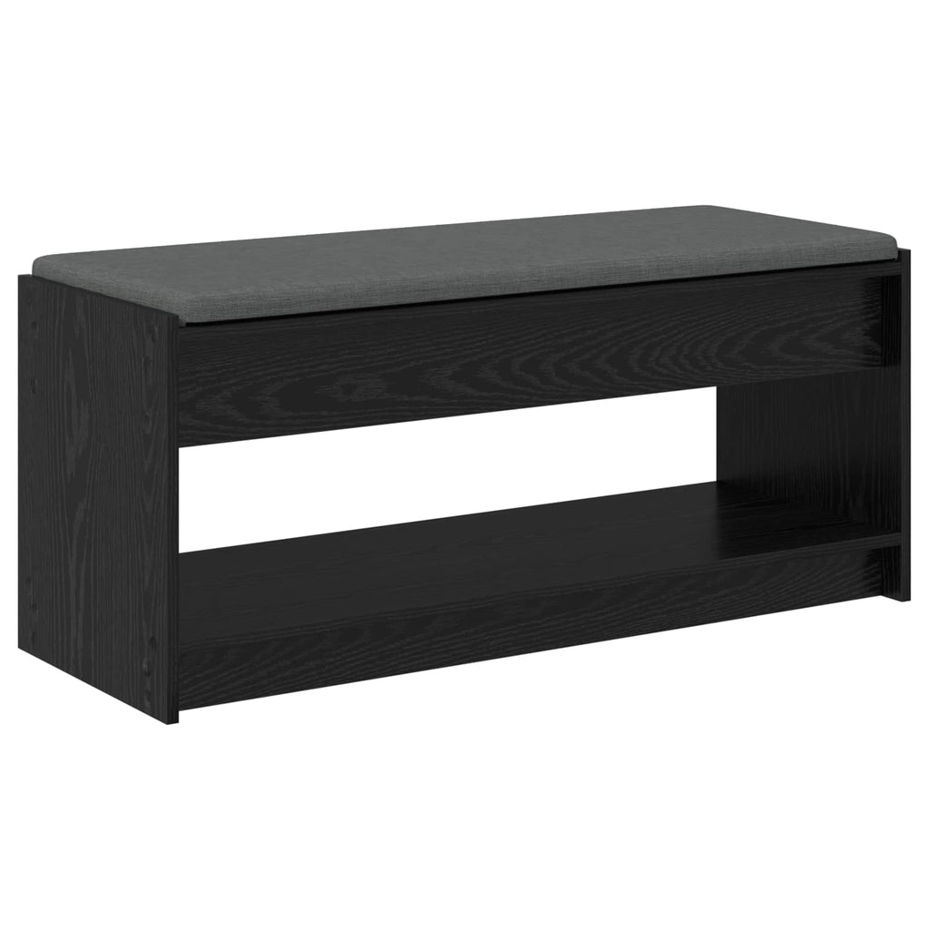 vidaXL Ławka w przedpokoju z poduszką Czarny Dąb 103 x 38 x 45 cm