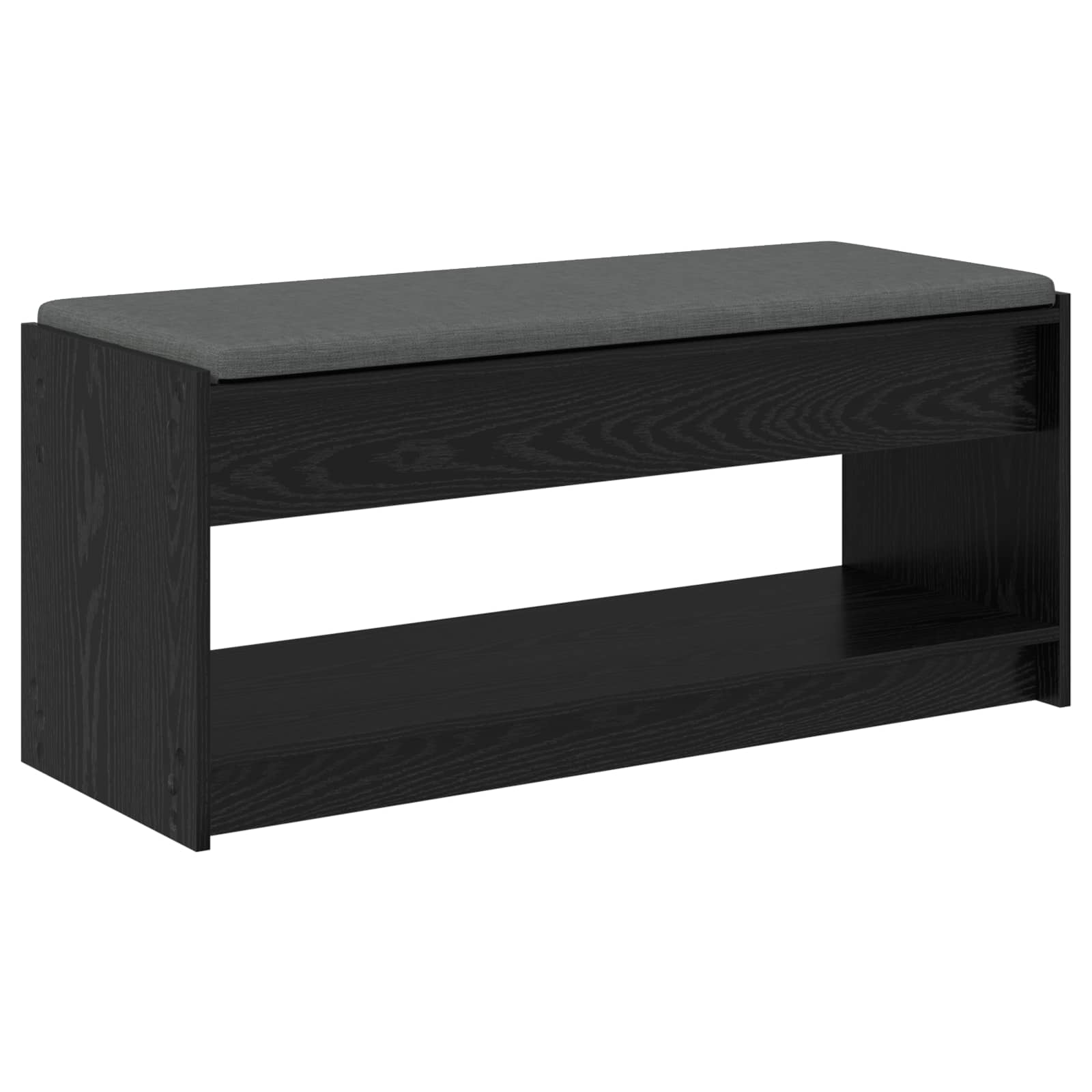 vidaXL Ławka w przedpokoju z poduszką Czarny Dąb 103 x 38 x 45 cm