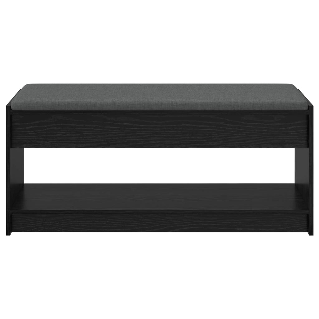 vidaXL Ławka w przedpokoju z poduszką Czarny Dąb 103 x 38 x 45 cm