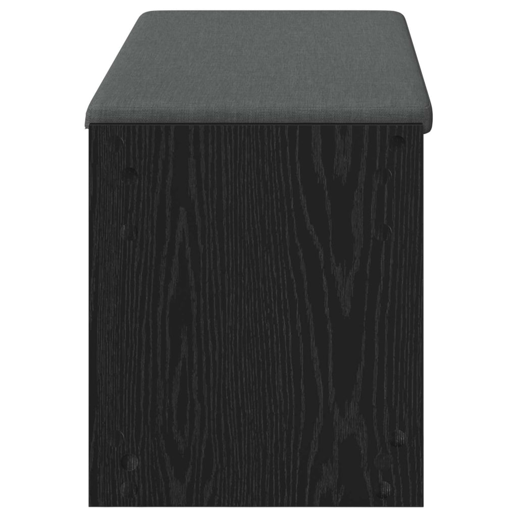 vidaXL Ławka w przedpokoju z poduszką Czarny Dąb 103 x 38 x 45 cm