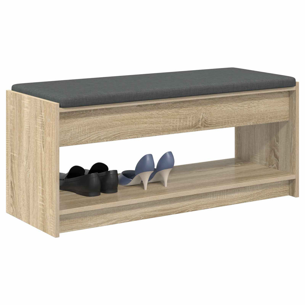 vidaXL Ławka w przedpokoju z poduszką Dąb Sonoma 103 x 38 x 45 cm