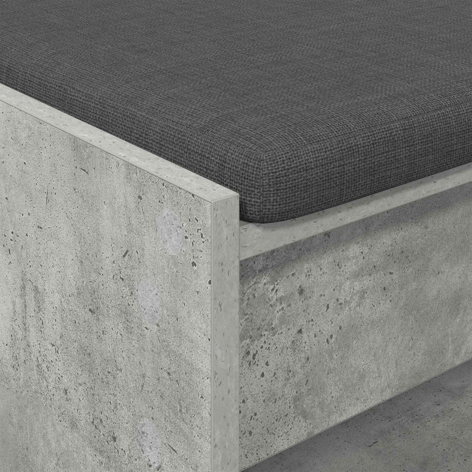 vidaXL Ławka w przedpokoju z poduszką Betonowy Szary 103 x 38 x 45 cm