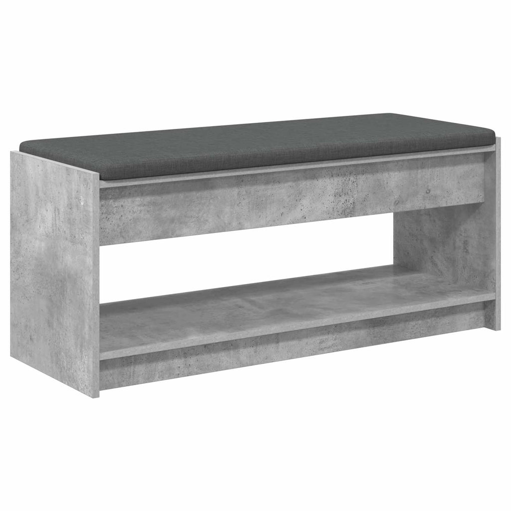 vidaXL Ławka w przedpokoju z poduszką Betonowy Szary 103 x 38 x 45 cm