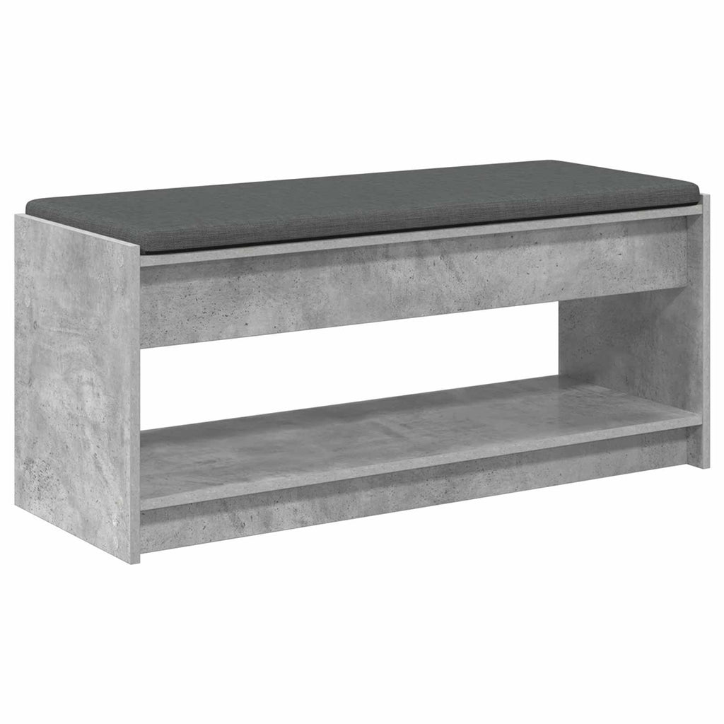 vidaXL Ławka w przedpokoju z poduszką Betonowy Szary 103 x 38 x 45 cm