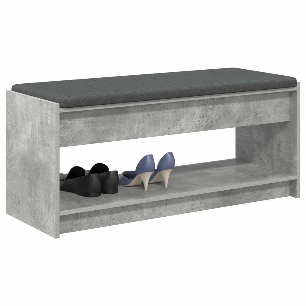 vidaXL Ławka w przedpokoju z poduszką Betonowy Szary 103 x 38 x 45 cm