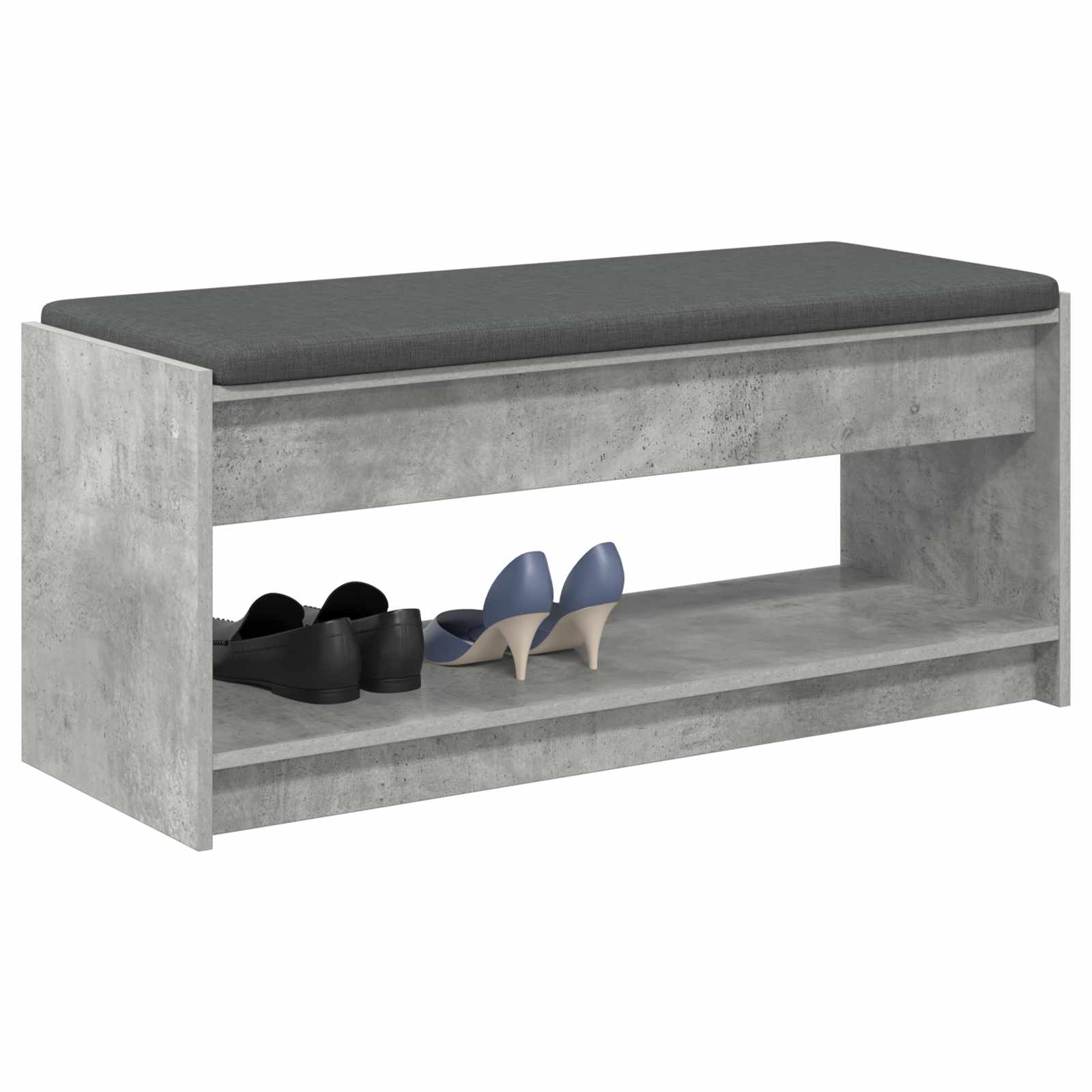 vidaXL Ławka w przedpokoju z poduszką Betonowy Szary 103 x 38 x 45 cm