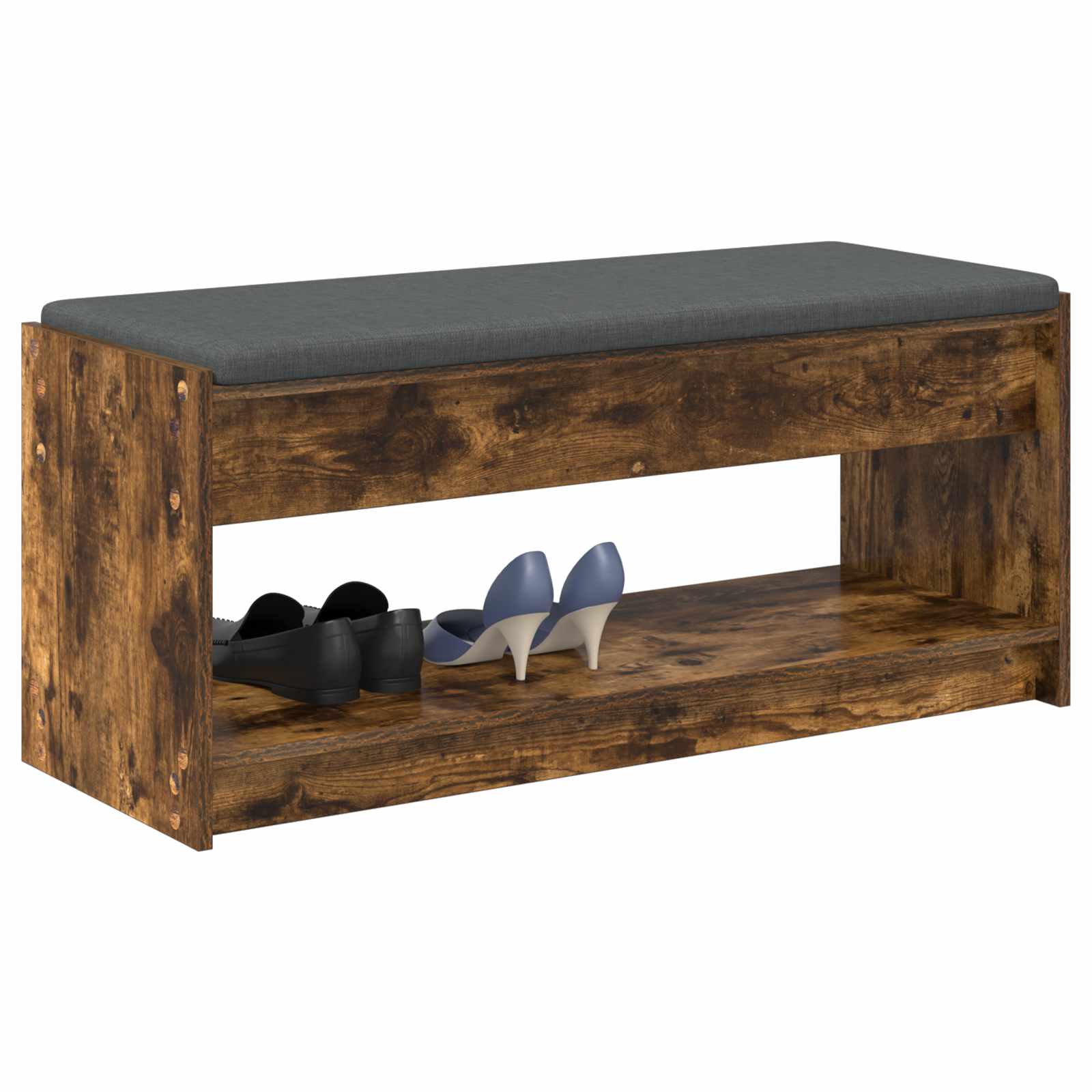 vidaXL Ławka w przedpokoju z poduszką Dąb Wędzony 103 x 38 x 45 cm