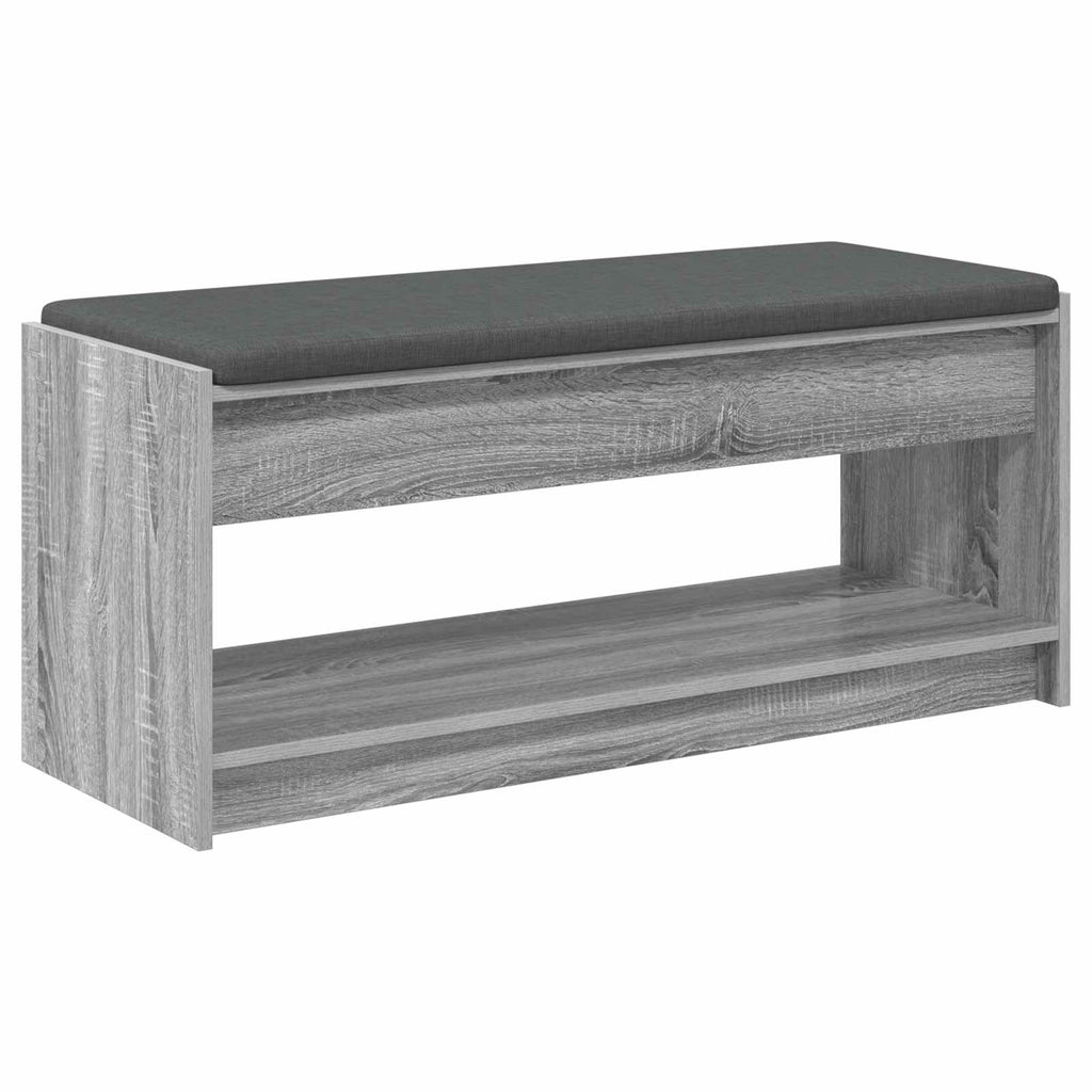 vidaXL Ławka w przedpokoju z poduszką Szary Sonoma 103 x 38 x 45 cm