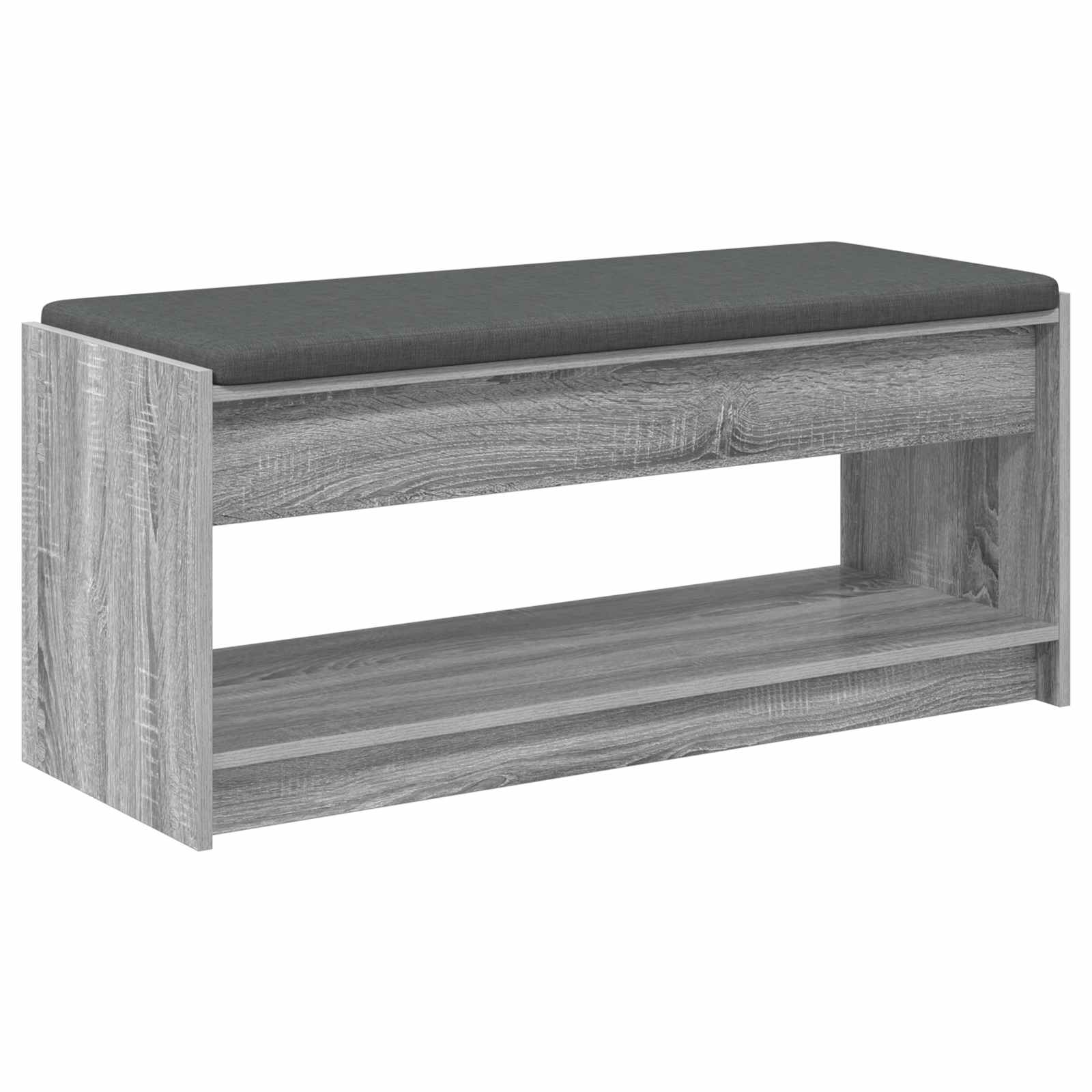 vidaXL Ławka w przedpokoju z poduszką Szary Sonoma 103 x 38 x 45 cm