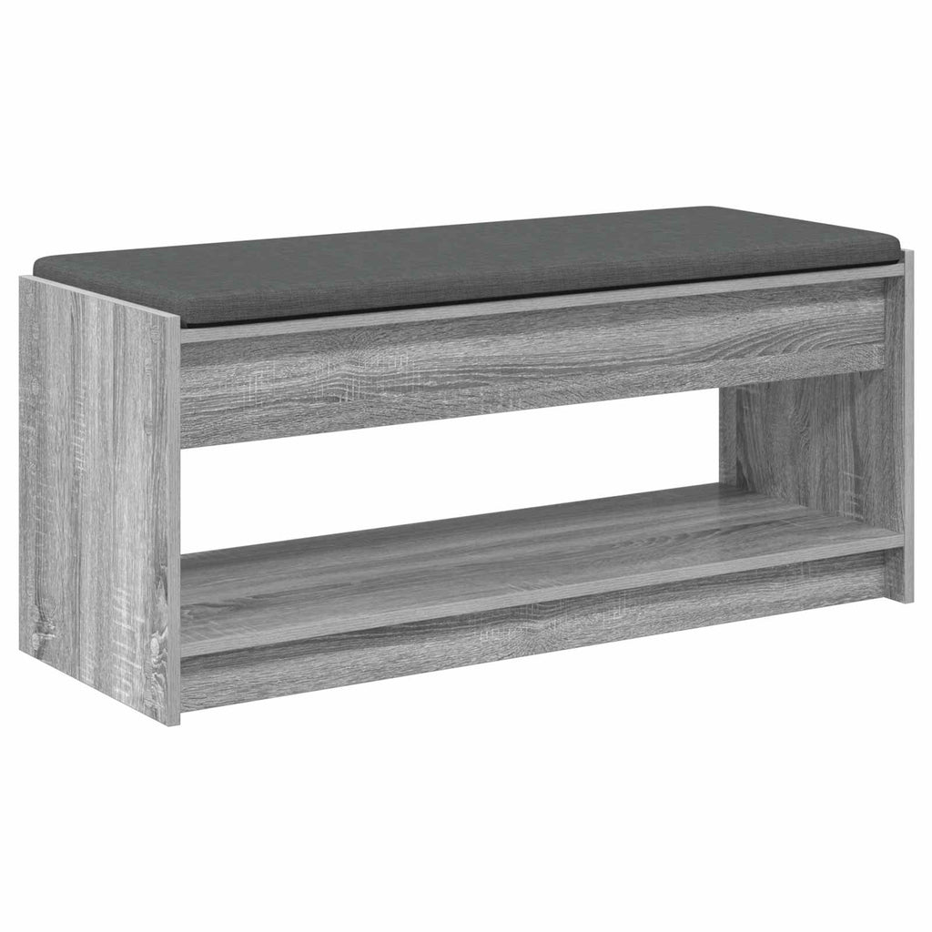 vidaXL Ławka w przedpokoju z poduszką Szary Sonoma 103 x 38 x 45 cm
