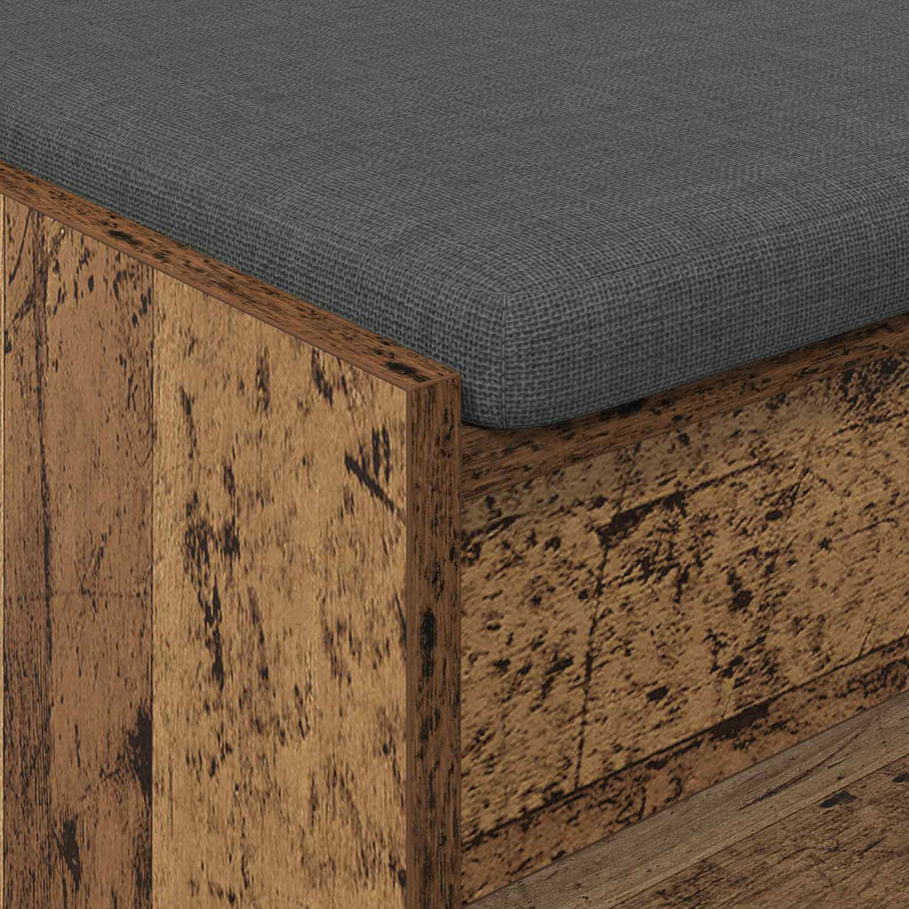 vidaXL Ławka w przedpokoju z poduszką Stare drewno 103 x 38 x 45 cm