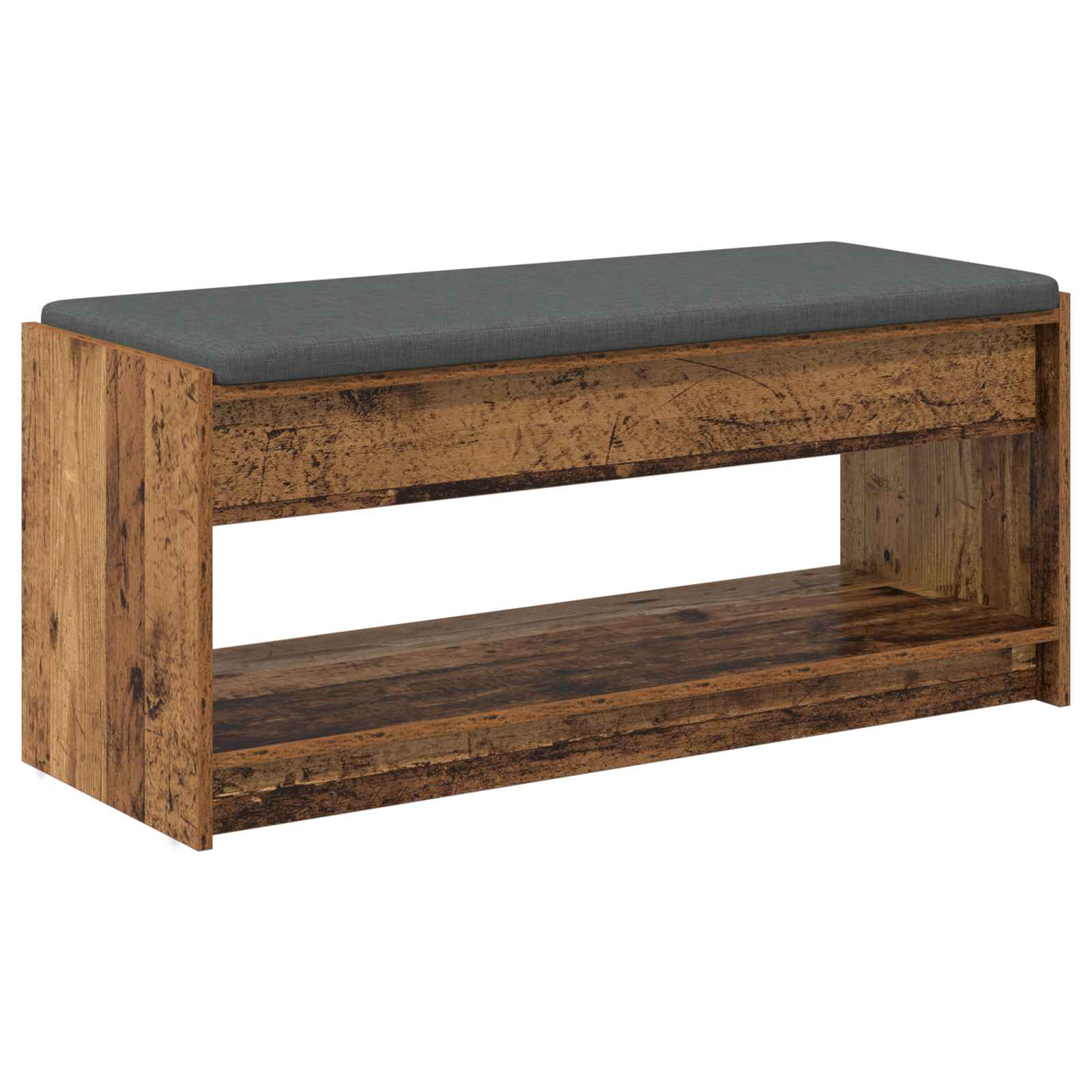 vidaXL Ławka w przedpokoju z poduszką Stare drewno 103 x 38 x 45 cm