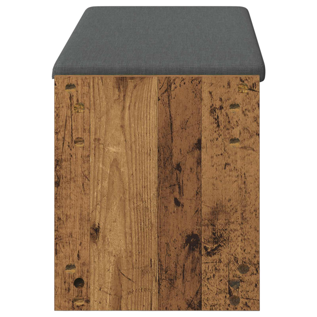 vidaXL Ławka w przedpokoju z poduszką Stare drewno 103 x 38 x 45 cm