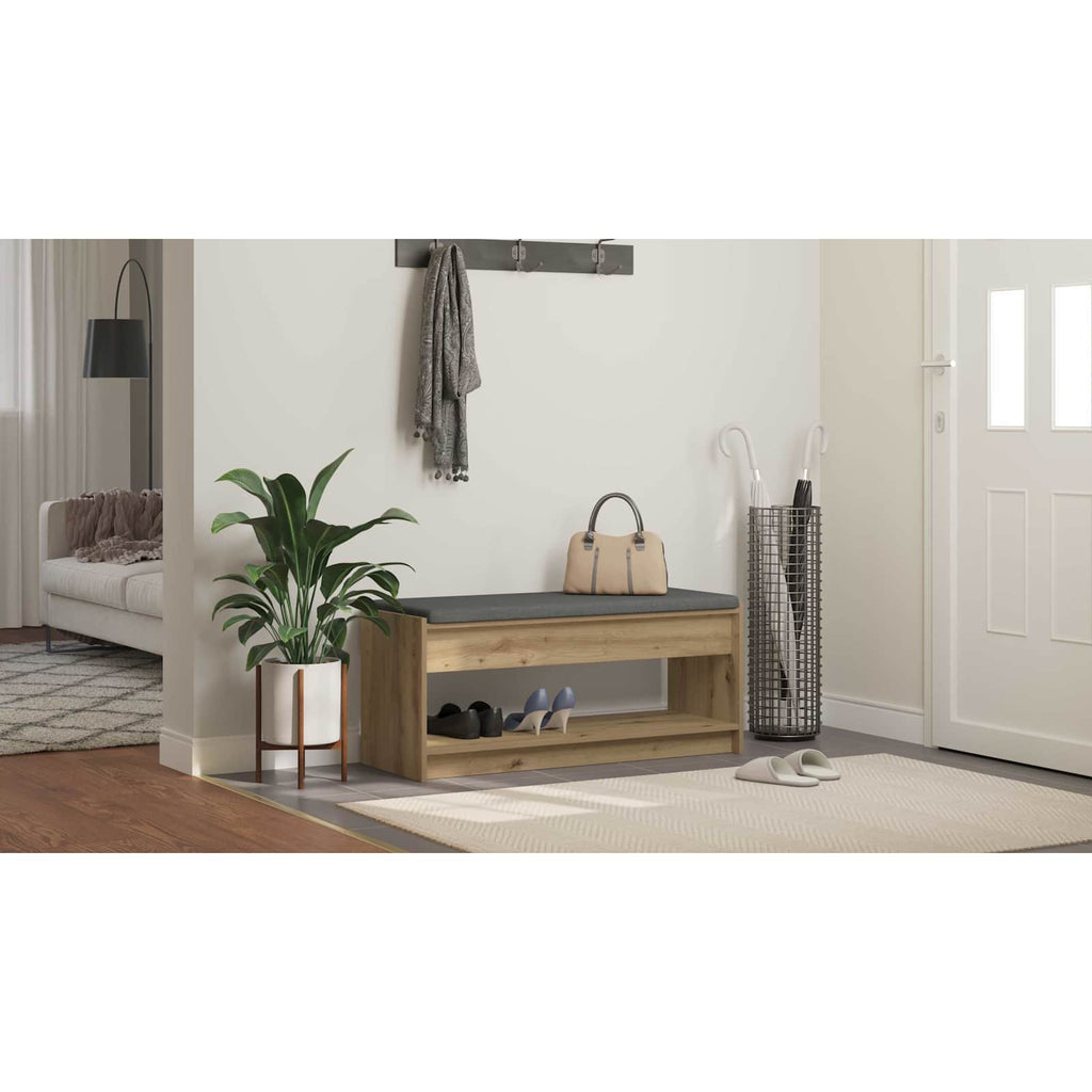 vidaXL Ławka w przedpokoju z półką Dąb Rzemieślniczy 103 x 38 x 45 cm