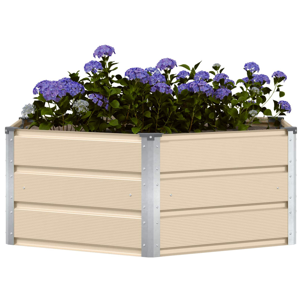 vidaXL Donica Kość słoniowa 129 x 129 x 45 cm Stal