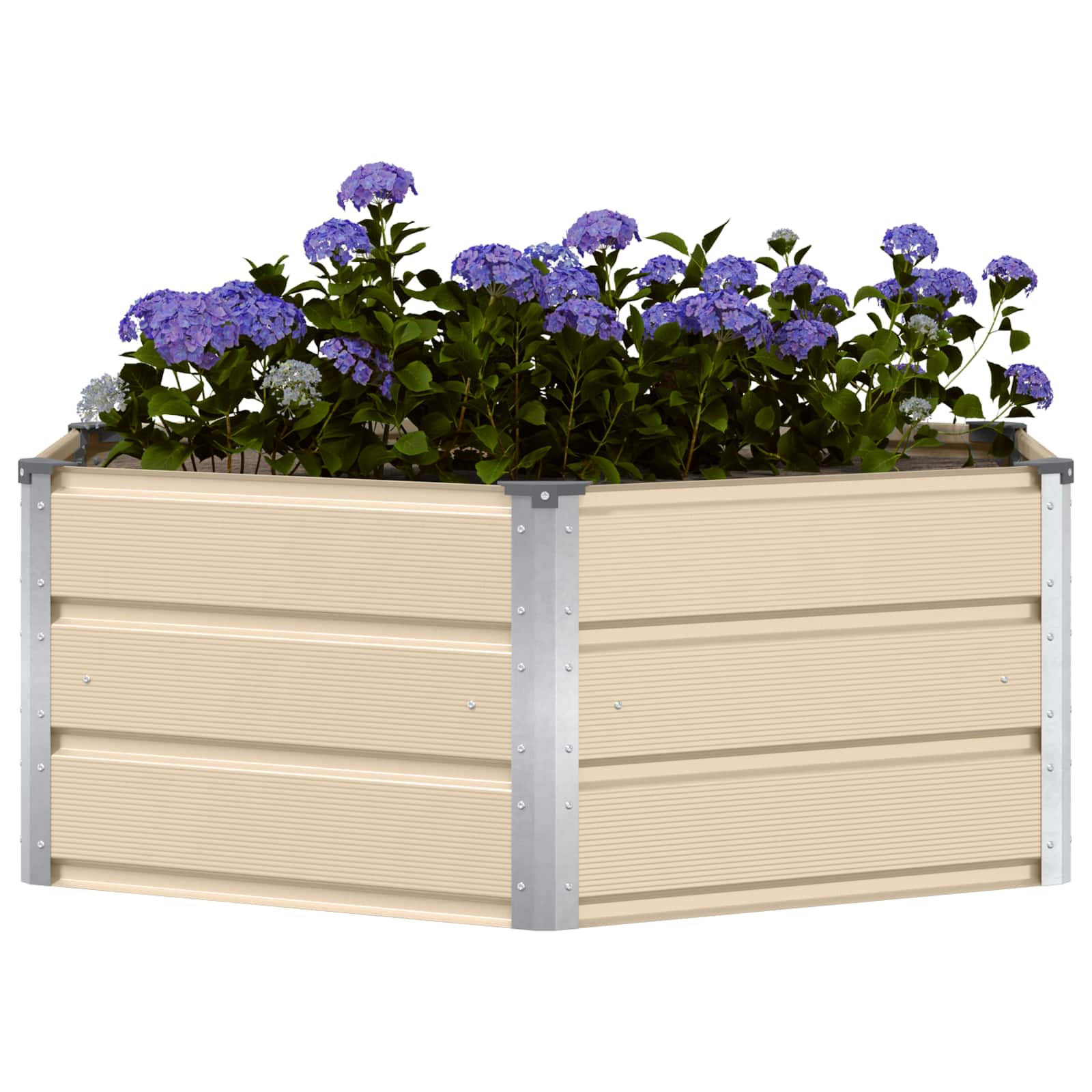vidaXL Donica Kość słoniowa 129 x 129 x 45 cm Stal