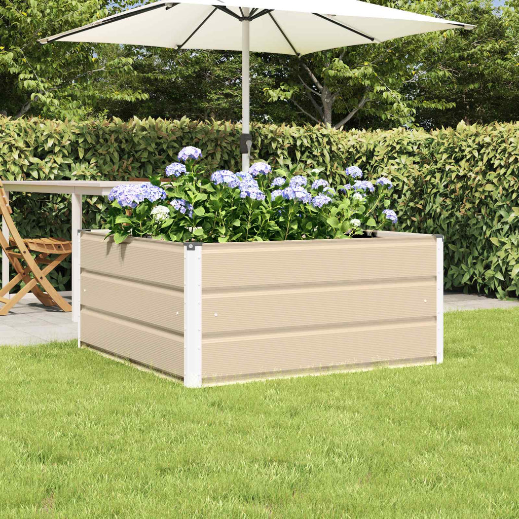 vidaXL Donica Kość słoniowa 100 x 100 x 45 cm Stal
