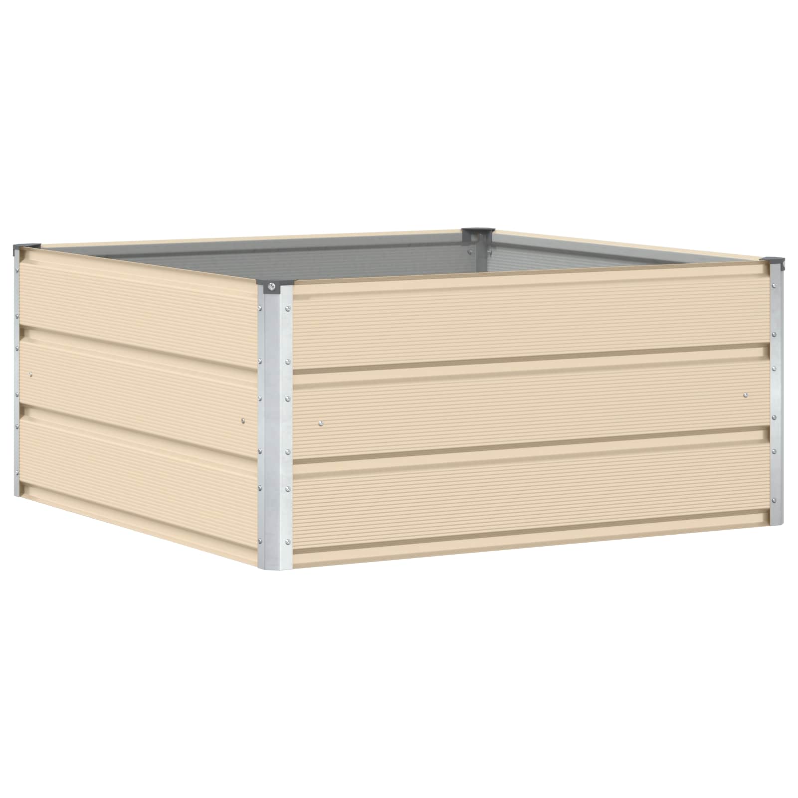 vidaXL Donica Kość słoniowa 100 x 100 x 45 cm Stal