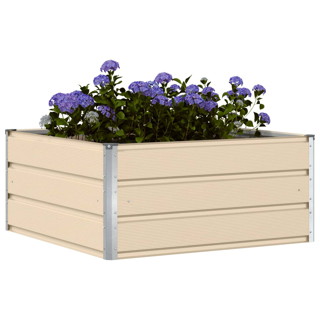 vidaXL Donica Kość słoniowa 100 x 100 x 45 cm Stal
