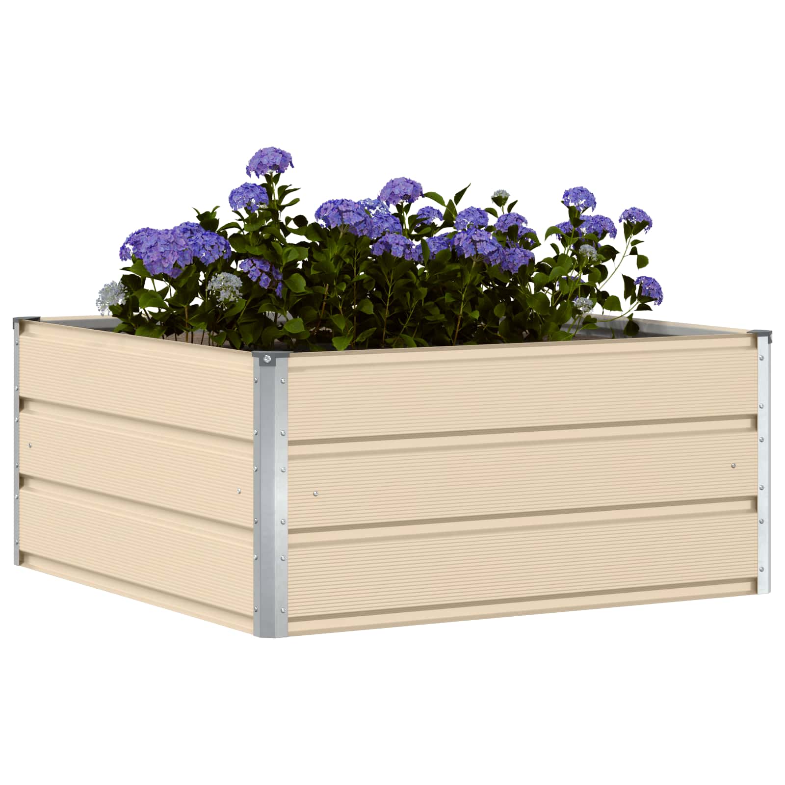 vidaXL Donica Kość słoniowa 100 x 100 x 45 cm Stal