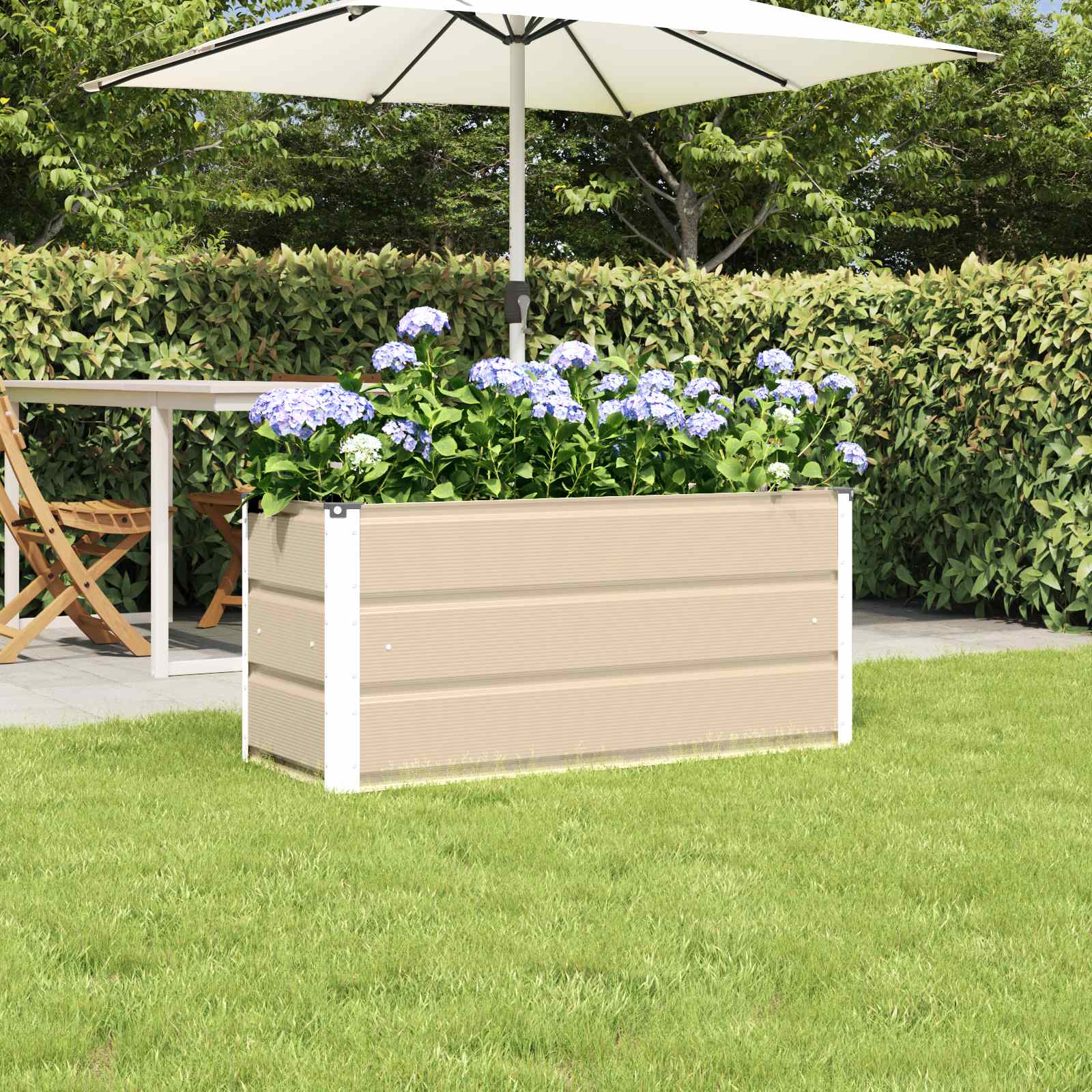 vidaXL Donica Kość słoniowa 100 x 40 x 45 cm Stal