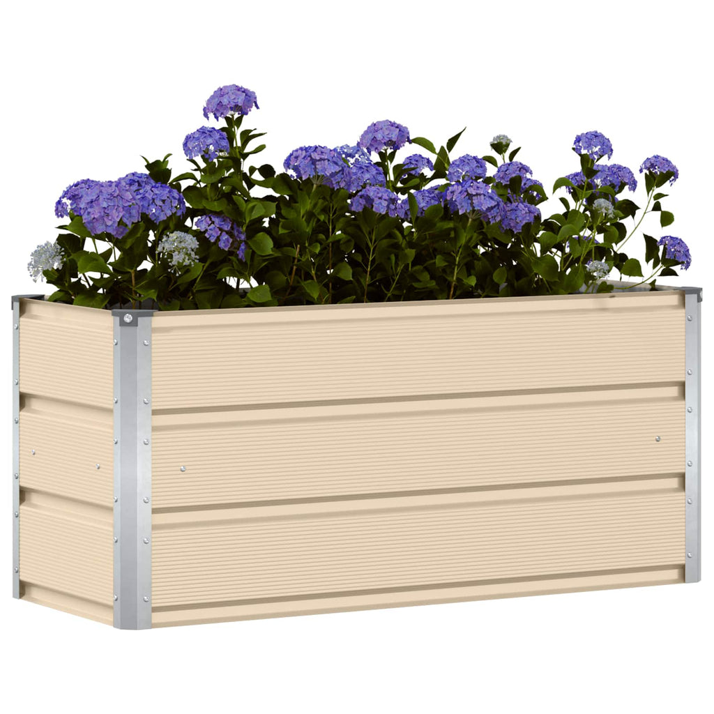 vidaXL Donica Kość słoniowa 100 x 40 x 45 cm Stal