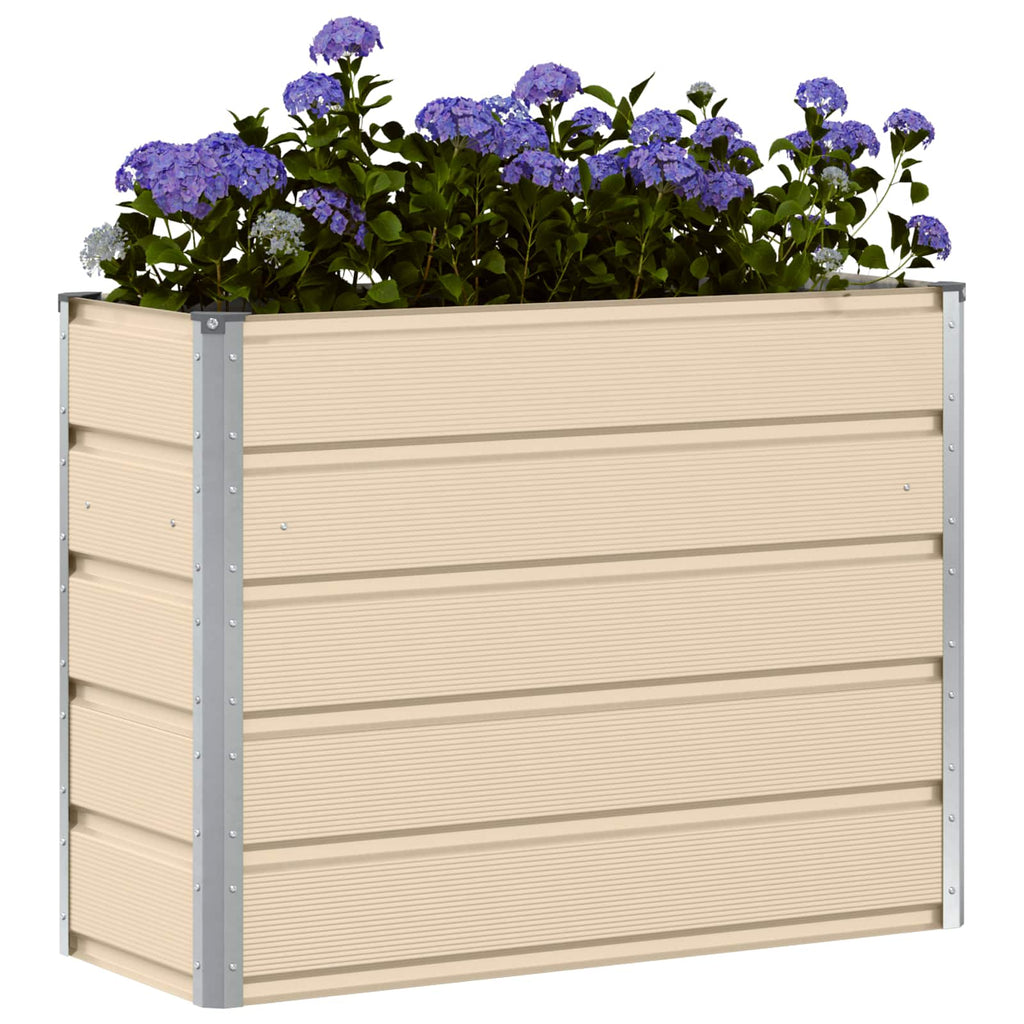 vidaXL Donica Kość słoniowa 100 x 40 x 75 cm Stal