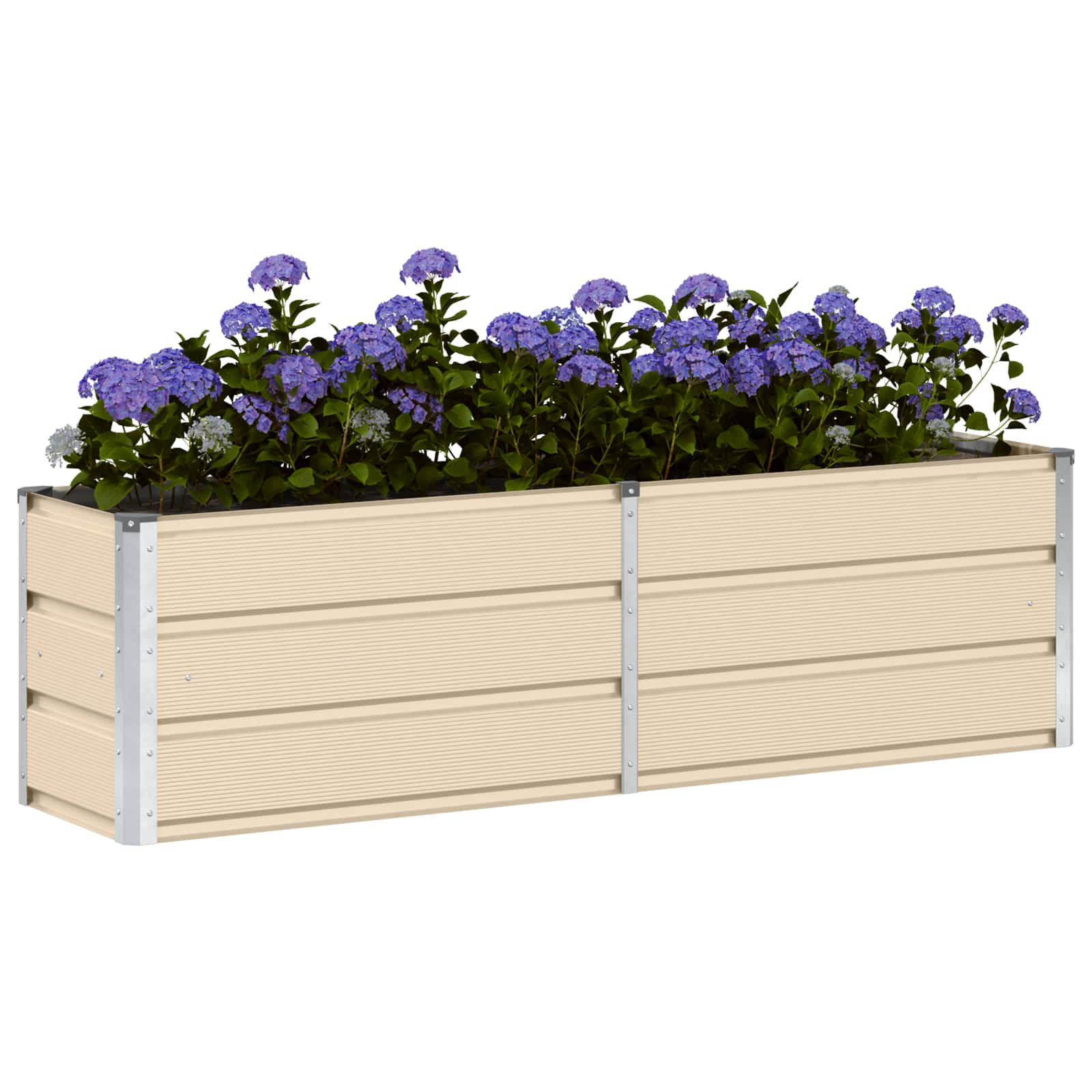 vidaXL Donica Kość słoniowa 160 x 40 x 45 cm Stal