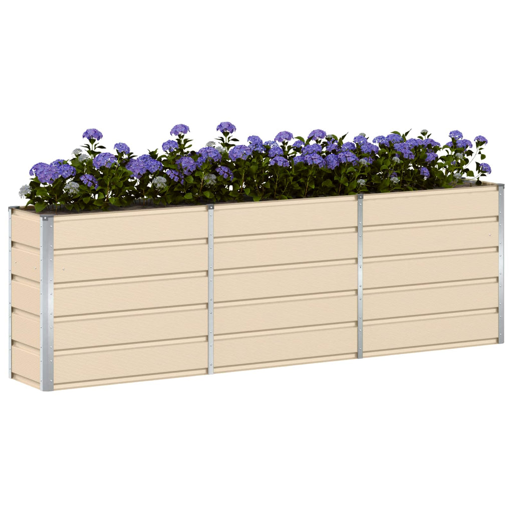 vidaXL Donica Kość słoniowa 240 x 40 x 75 cm Stal