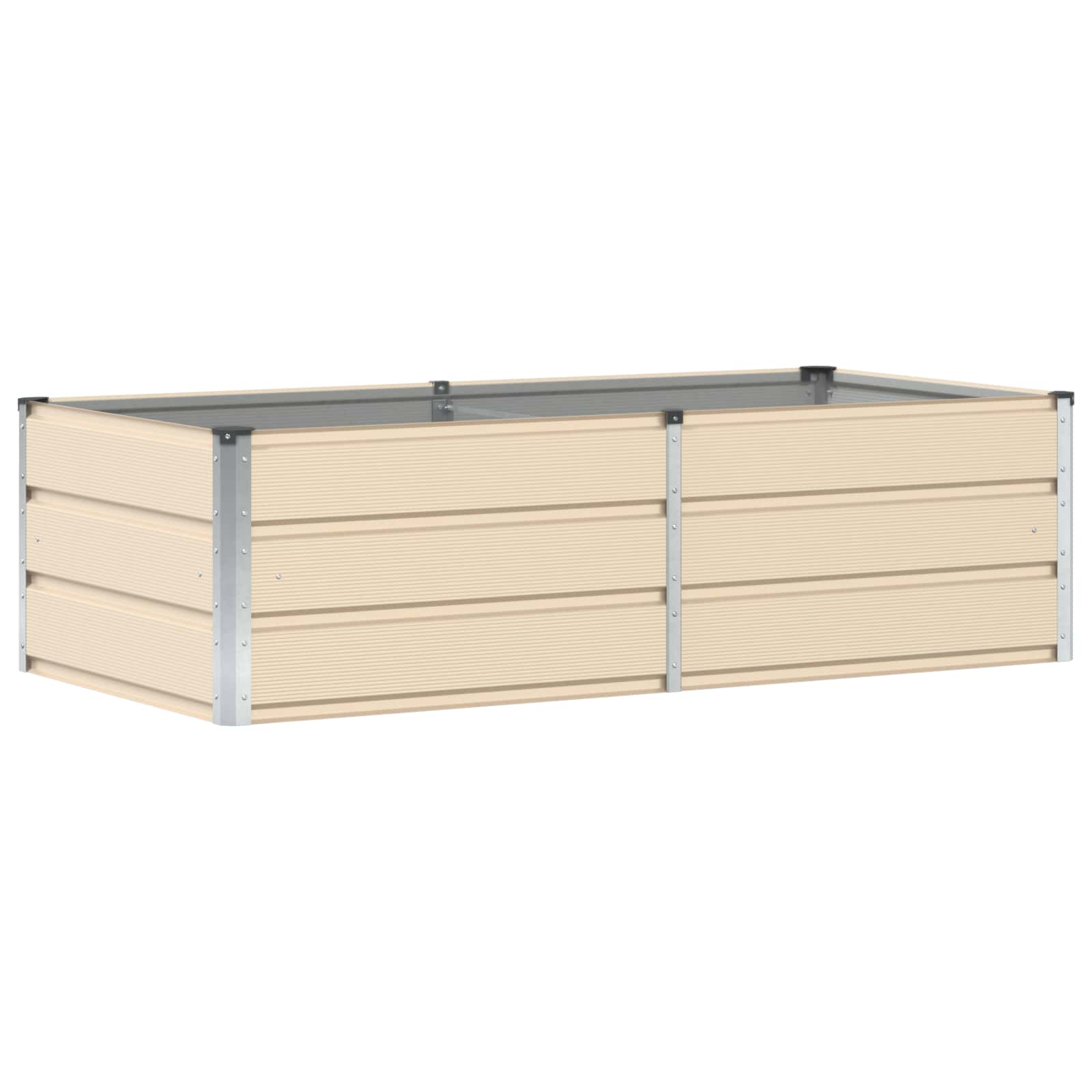 vidaXL Donica Kość słoniowa 160 x 80 x 45 cm Stal