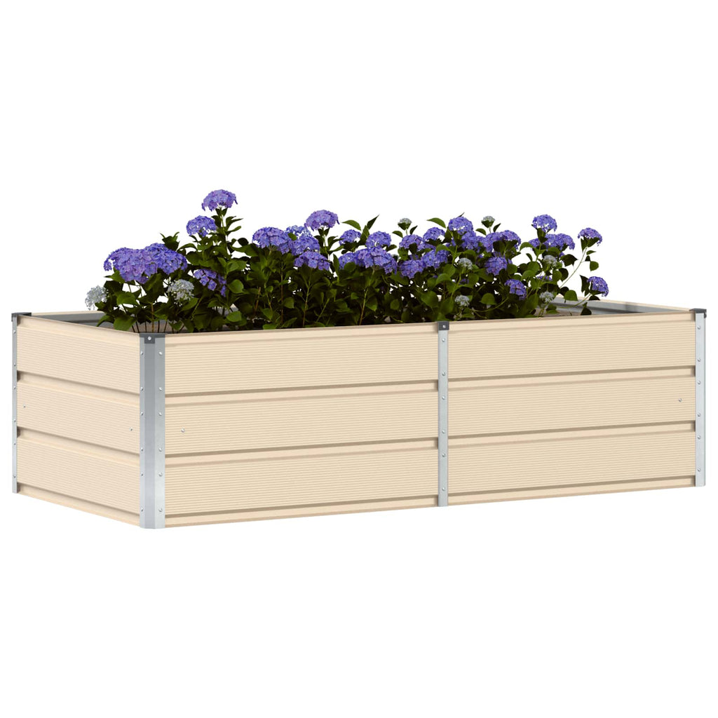 vidaXL Donica Kość słoniowa 160 x 80 x 45 cm Stal