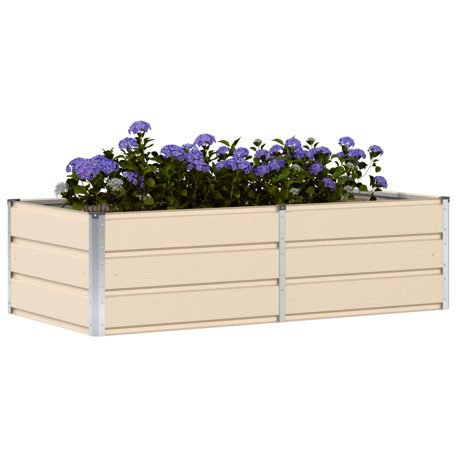vidaXL Donica Kość słoniowa 160 x 80 x 45 cm Stal