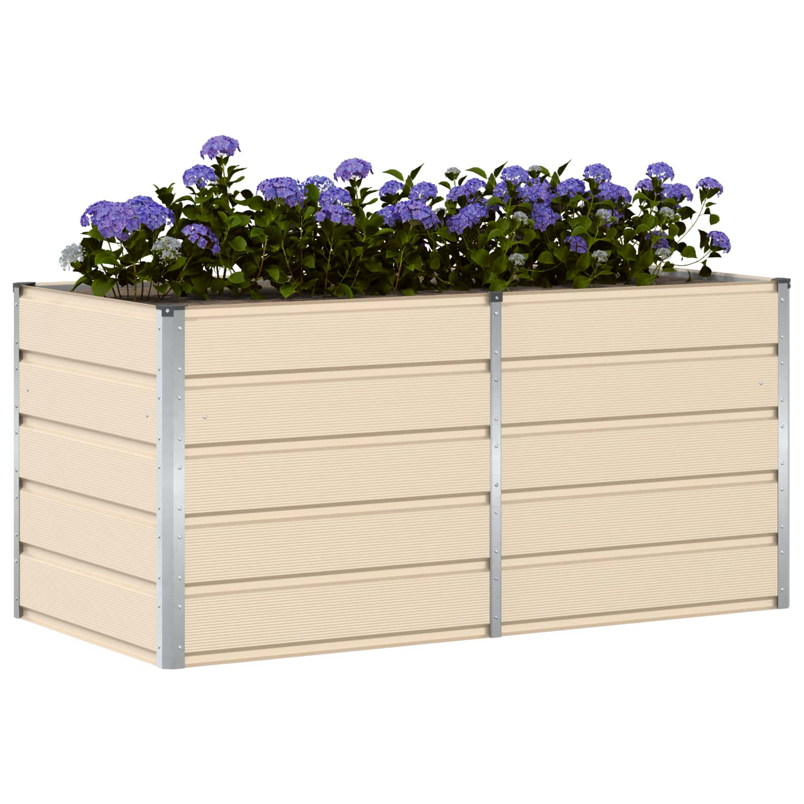 vidaXL Donica Kość słoniowa 160 x 80 x 75 cm Stal