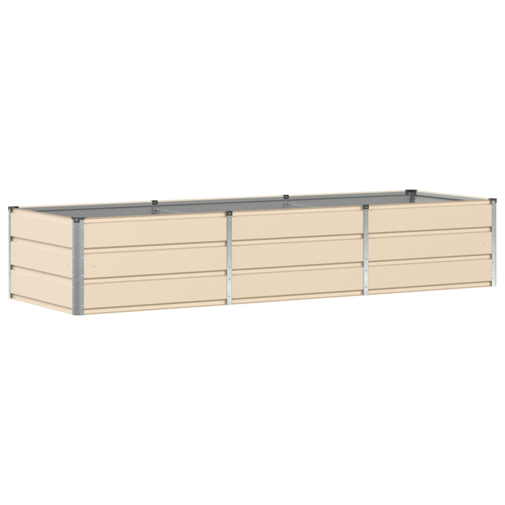 vidaXL Donica Kość słoniowa 240 x 80 x 45 cm Stal