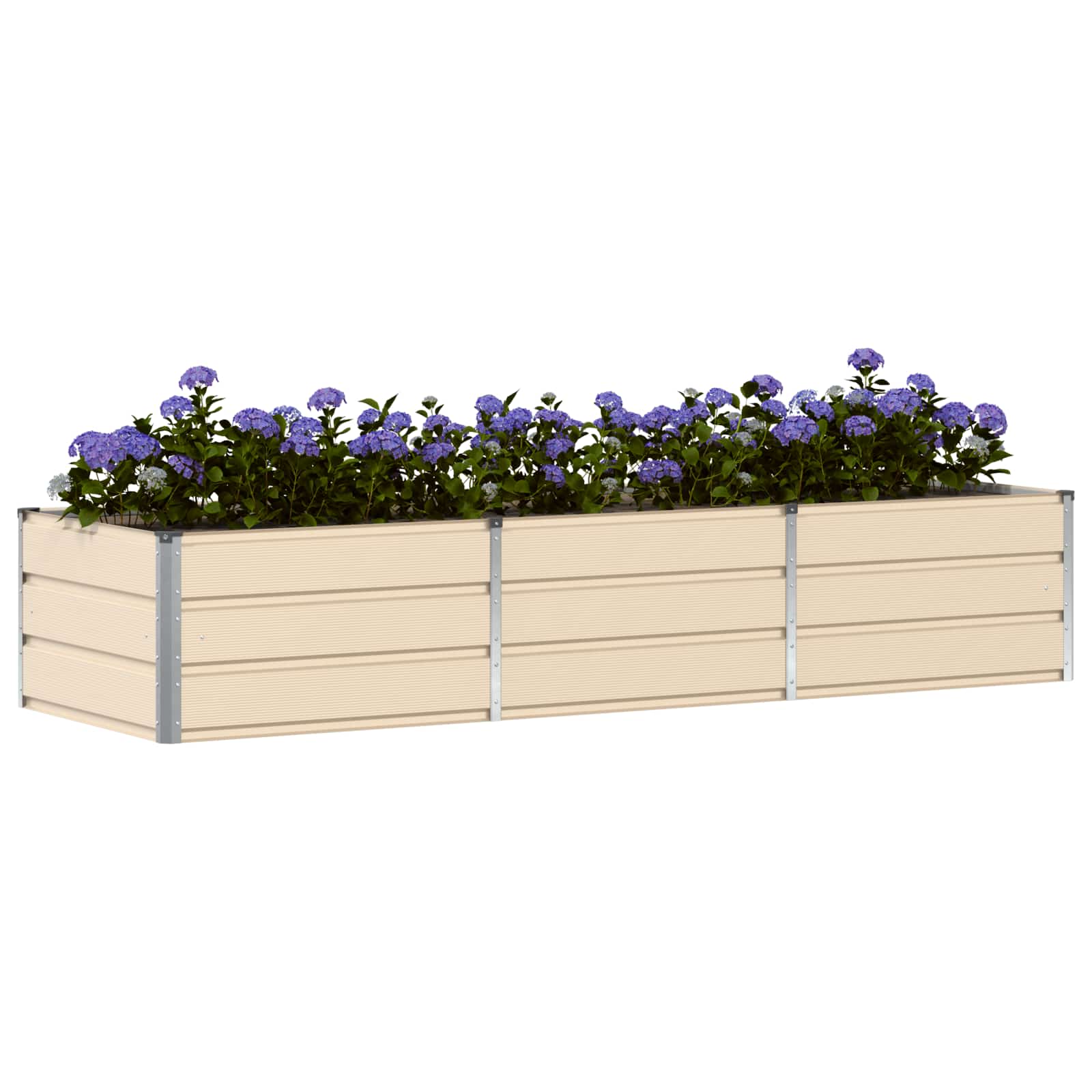 vidaXL Donica Kość słoniowa 240 x 80 x 45 cm Stal