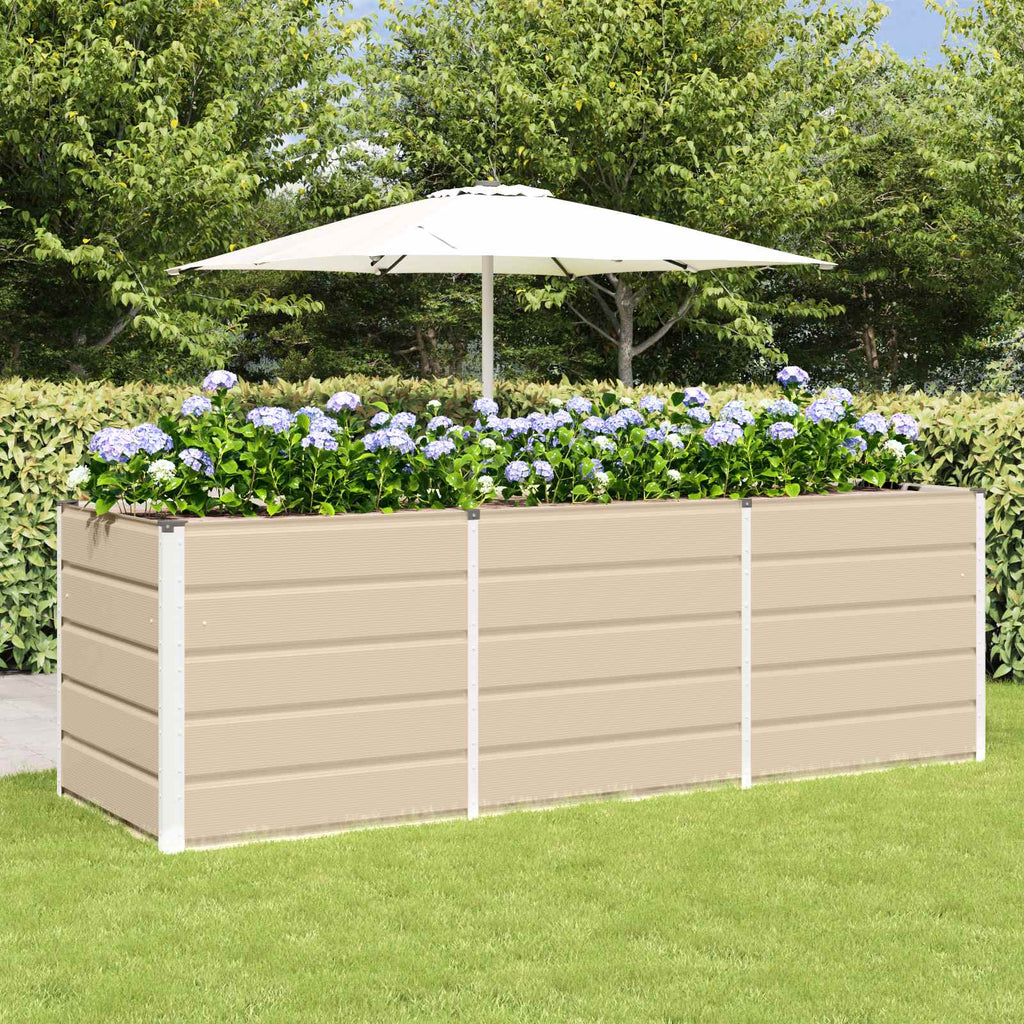 vidaXL Donica Kość słoniowa 240 x 80 x 75 cm Stal