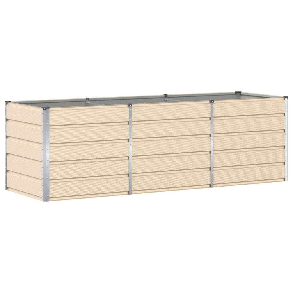vidaXL Donica Kość słoniowa 240 x 80 x 75 cm Stal