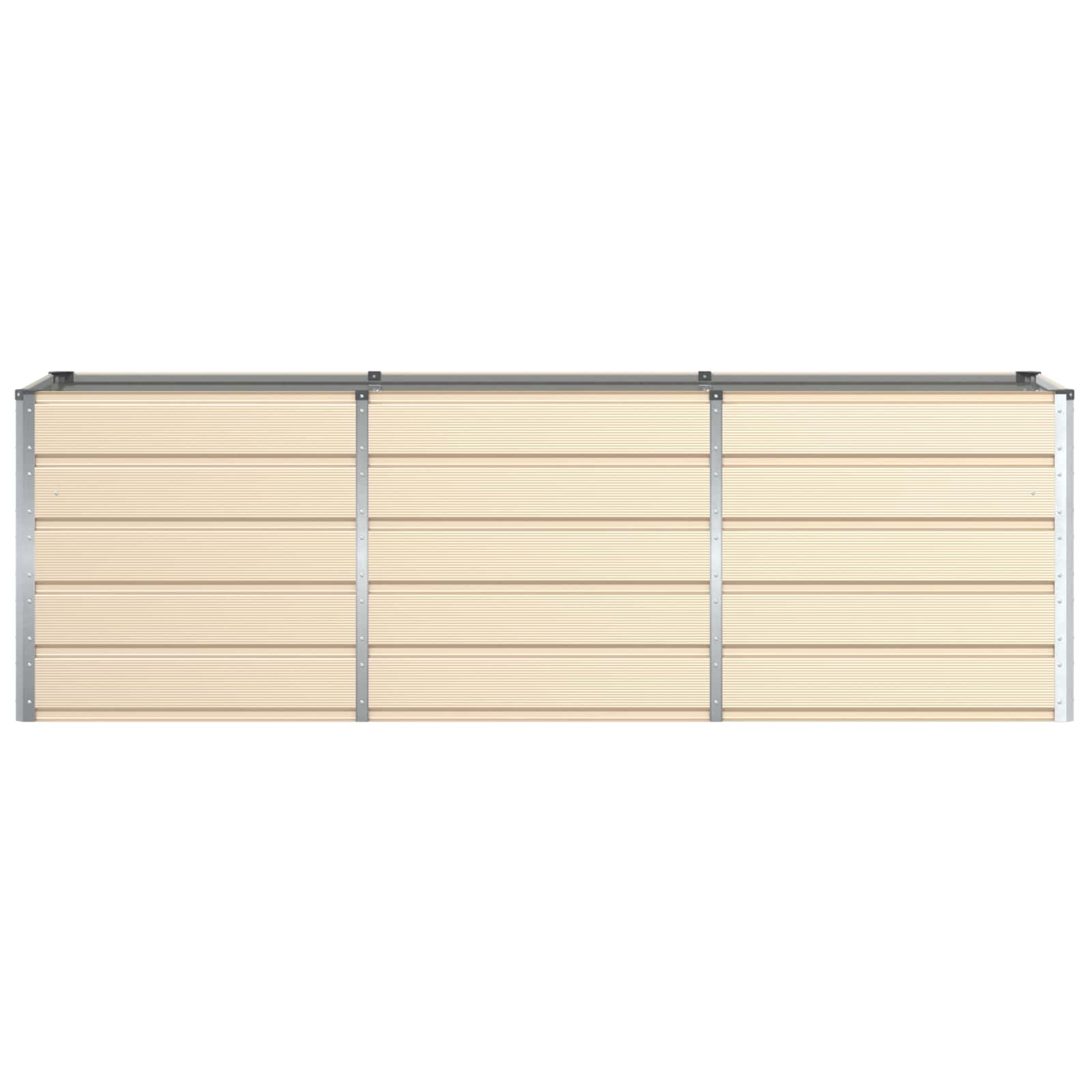 vidaXL Donica Kość słoniowa 240 x 80 x 75 cm Stal