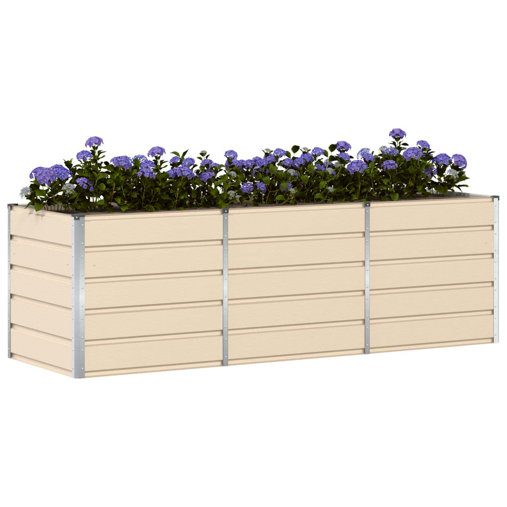 vidaXL Donica Kość słoniowa 240 x 80 x 75 cm Stal