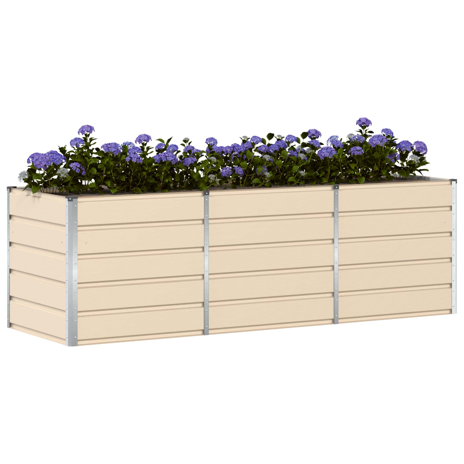 vidaXL Donica Kość słoniowa 240 x 80 x 75 cm Stal